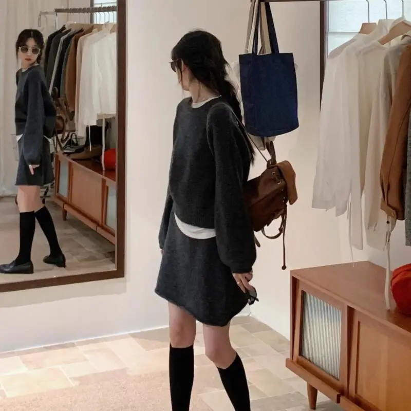 Style coréen taille haute a-ligne jupe femmes tricoté laine jupe minceur automne hiver femme nouveauté mince jupe courte