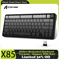 Attack Shark X85 Tri-mode Gasket 75% Mechanical Keyboard with CNC Knob, 5-Layer Padding, Hot Swappable, RGB Backlight, NKRO