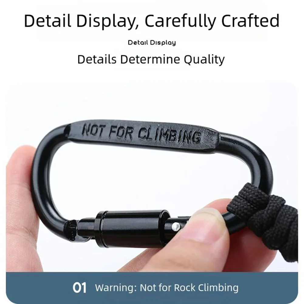 

For Keys/Wallets/Outdoor Gear -Braided Wrist Lanyard With Hook Keychain Strap Black 2pcs/Set Spiral Lock Anti-Loosen