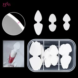 Ponta francesa adesivos para formas duplas unhas, dupla face silicone molde para manicure francesa, bordas superiores, almofadas de inserção reutilizáveis, 36pcs