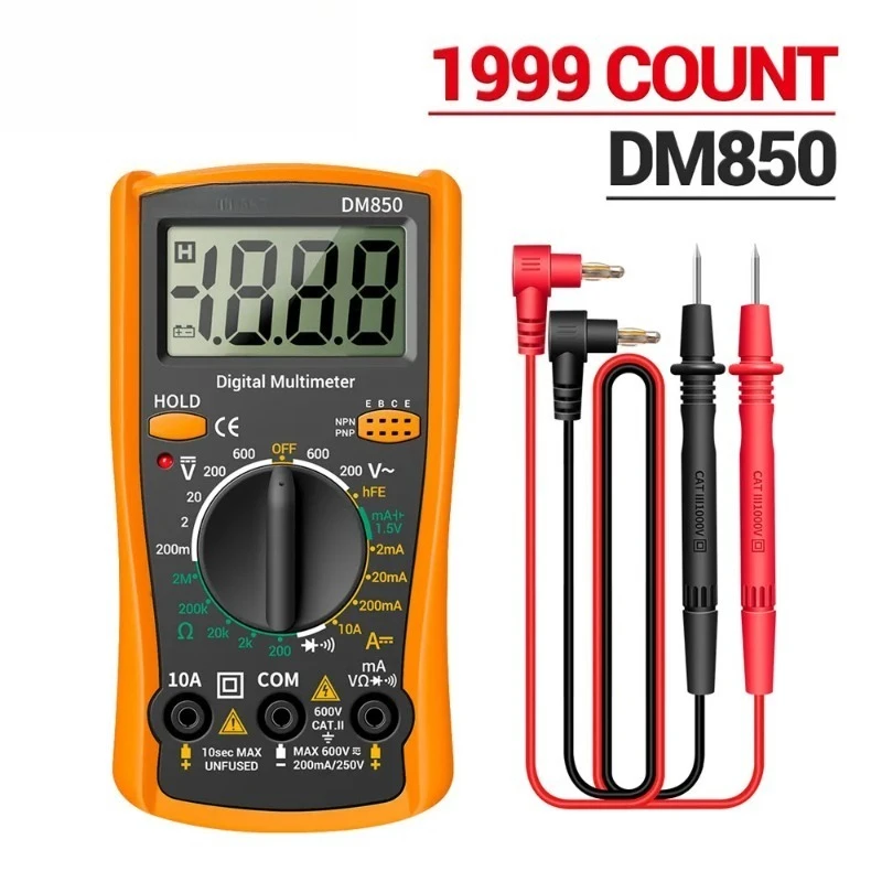 DM850 Digital Multimeter Automatic Professional 1999 Counts Auto AC/DC Votage Tester Ohm Current Ammeter Detector Tool