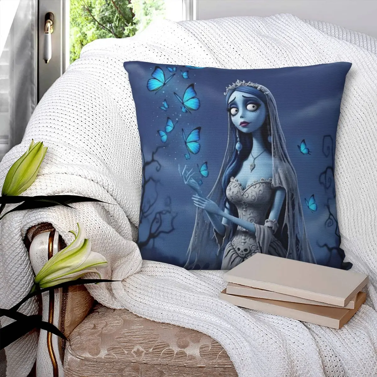 Corpse Bride Emily Pillowcase Printed Polyester Cushion Cover Gift Throw Pillow Case Cover Car Square 40X40cm