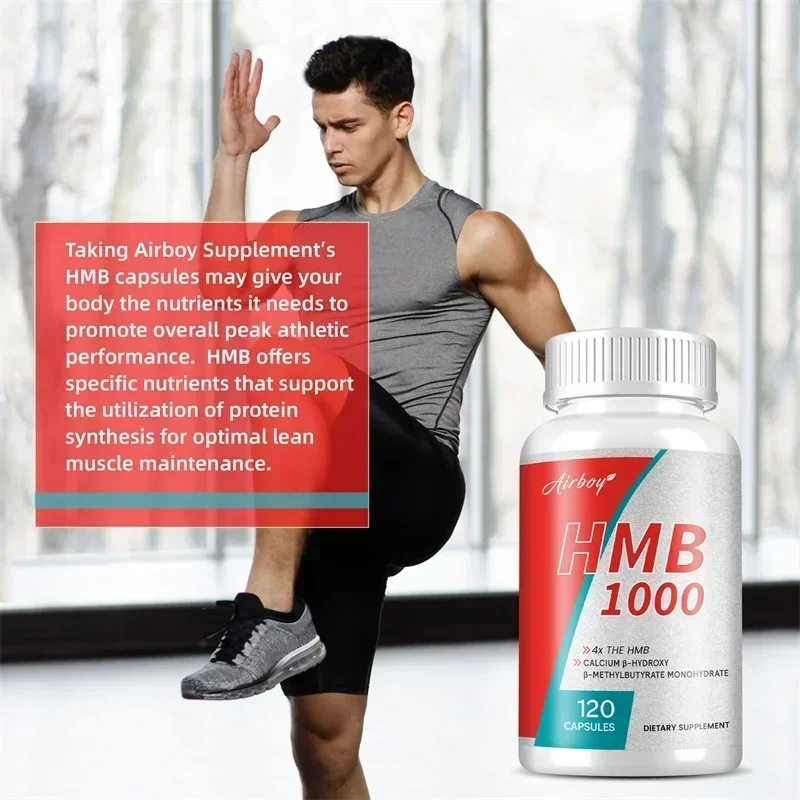 HMB 남성 에너지 부스터 - 근육 강화, 근육 성장 촉진 및 지구력 향상을 위한 아미노산 함유