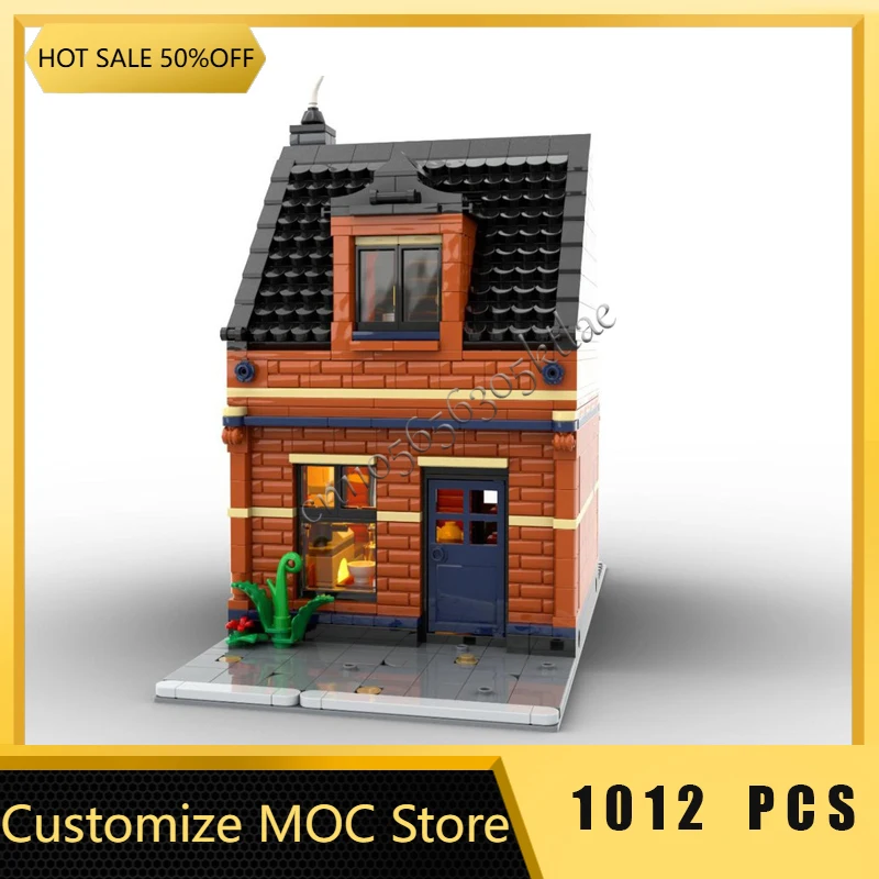 1012 Parts Customize MOC Creative Simple Worker Housing Building Model Building Blocks Sets DIY Assembly Bricks Toys Kids Gifts