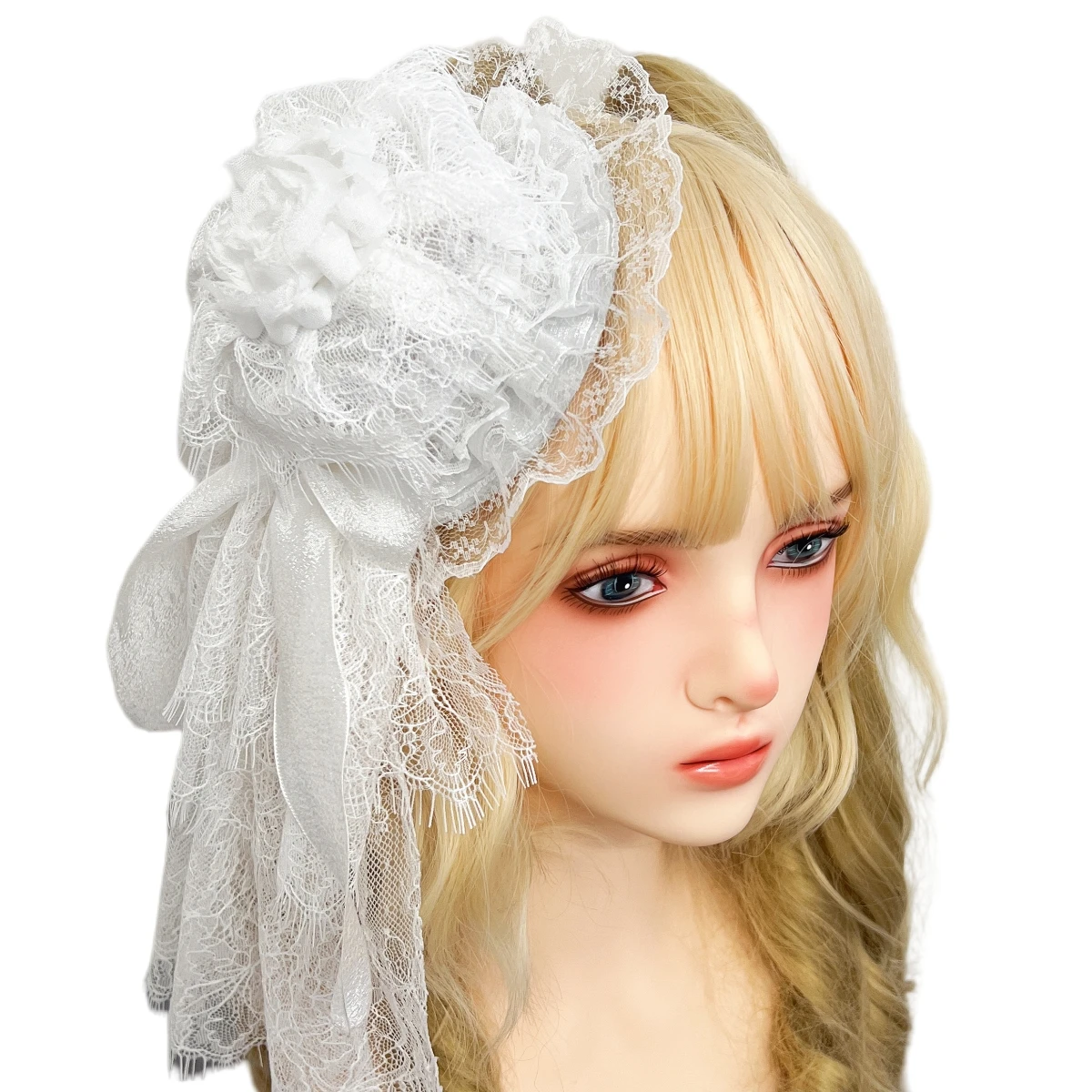 Preto/branco princesa lolita cocar vintage lolita gótico rosa arco laço presente chapéu superior elegante bandana cosplay acessórios de cabelo