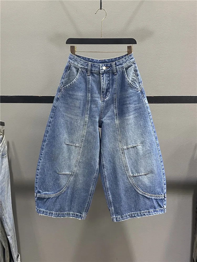 

American Style Vintage High Waist Wide Leg Jeans Women's Spring Summer New Loose Casual Eighteen Grandmother Knife Pants