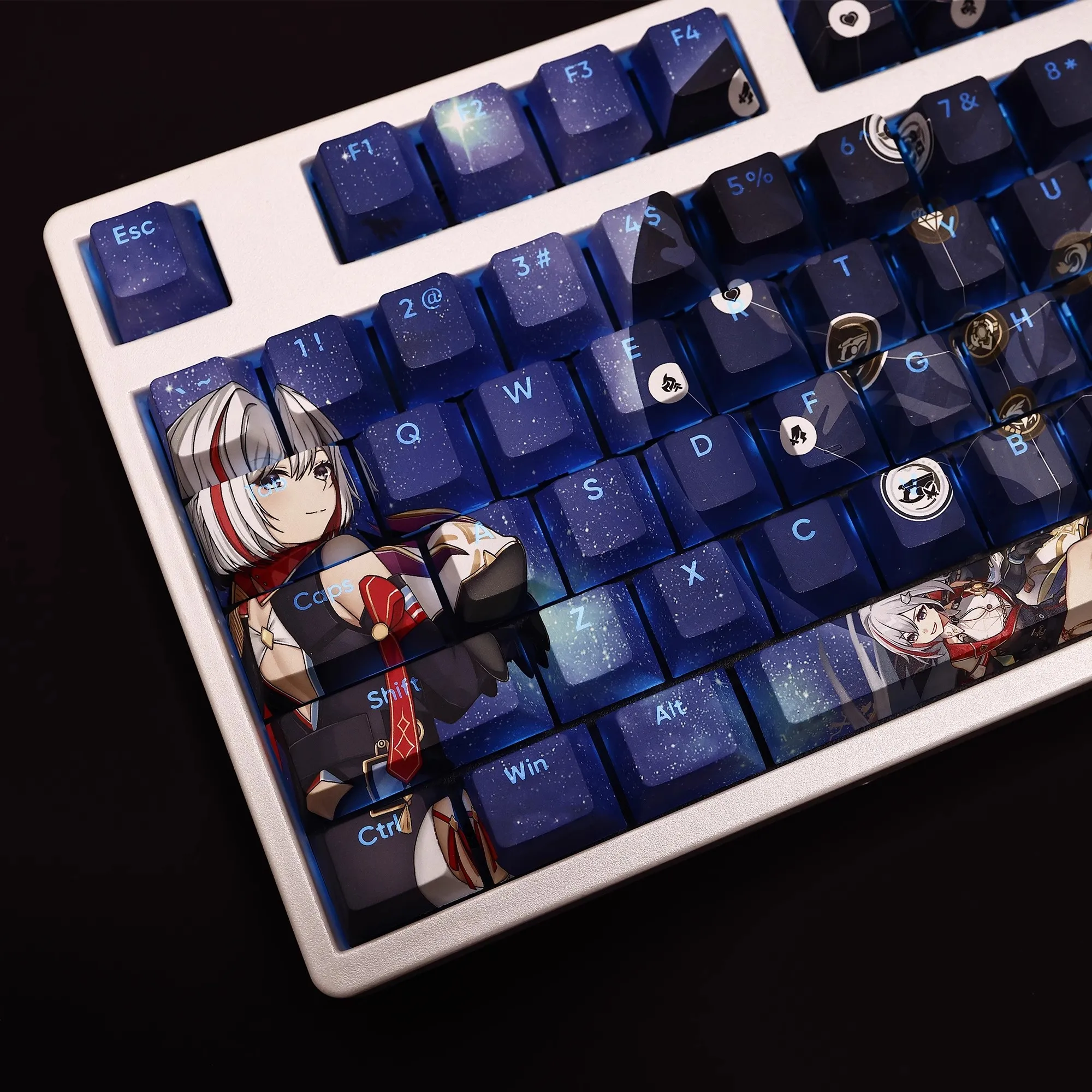 108 Keys/set Topaz Keycap PBT Dye Subbed Backlit Keycaps Anime Key Caps For ANSI 61 87 104 108 Keyboard