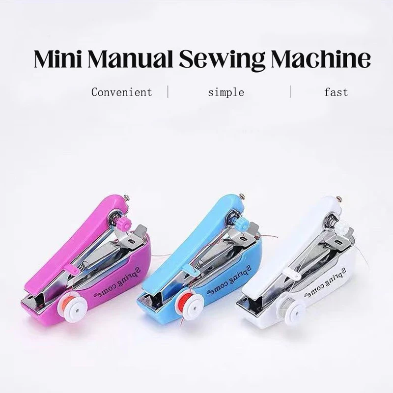 Máquina de costura manual DIY para iniciantes, Home Small Handheld Electric Portable MiNi Easy Manual Automatic Multi-function