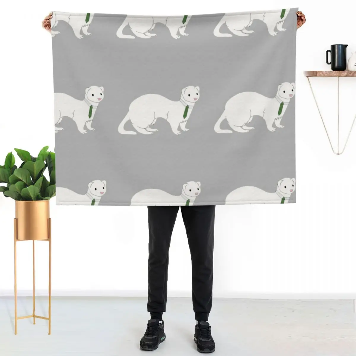 

Draco Malfoy as a ferret Throw Blanket Wrinkle Resistant Lightweight Blanket