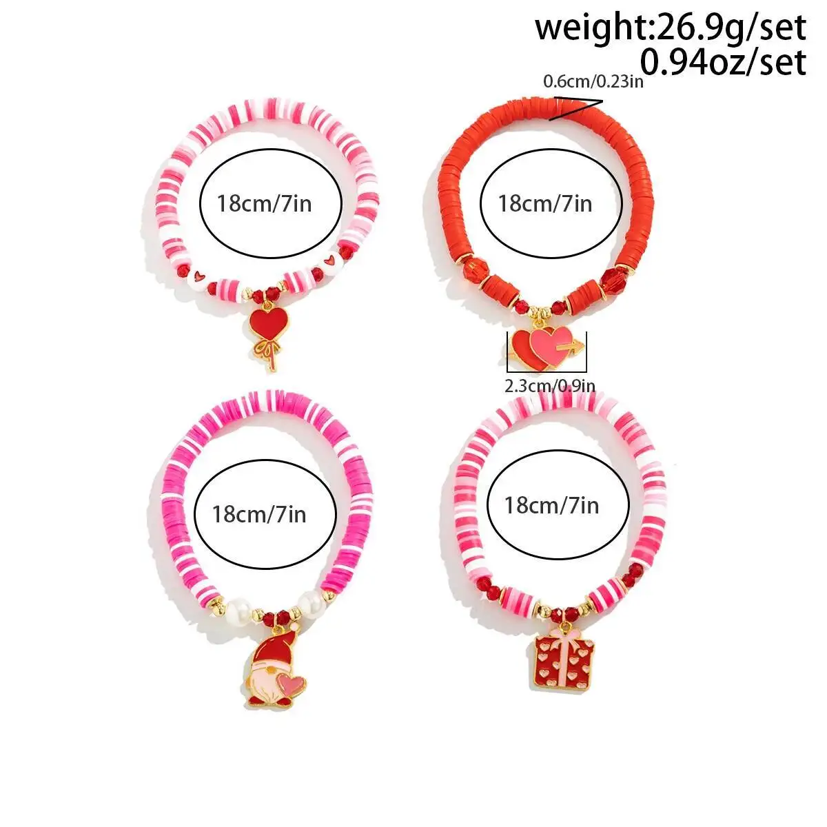 Salircon 4 قطعة/المجموعة بوهيميا لينة السيراميك الاكريليك CCB مطرز سلسلة الوردي كريستال القلب قلادة للنساء مجوهرات عيد الميلاد 2026 جديد