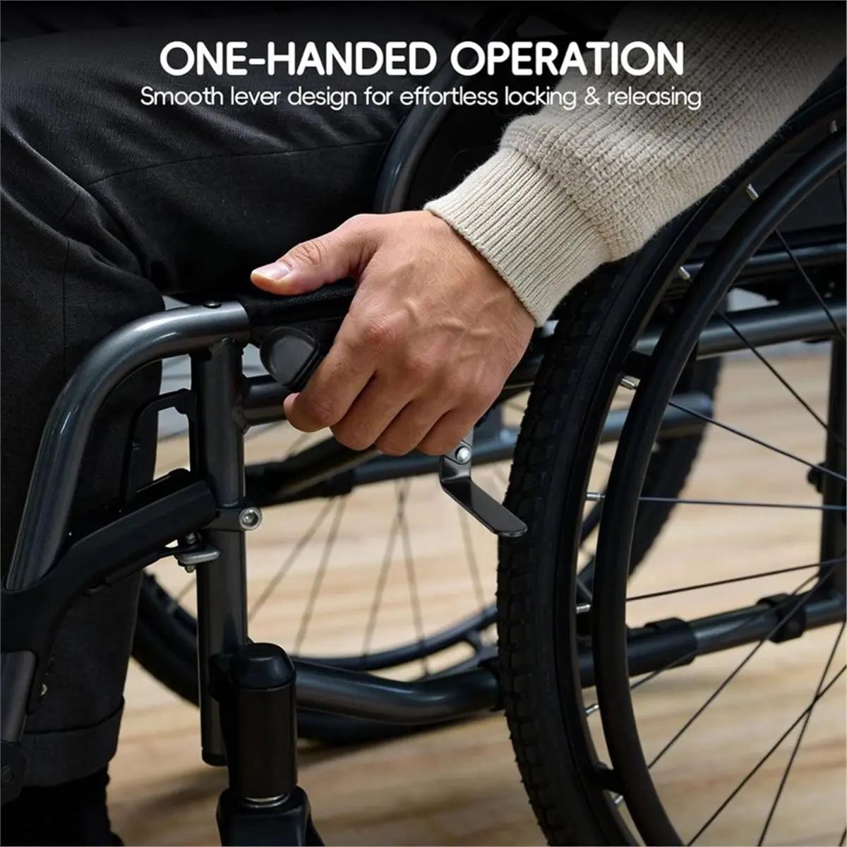 2026 New Tool Wheelchair Brakes, Extended Arm Brake Replacement for 7/8 Inch Tubing Side Mount Bolt-on Brake Assembly for Manual