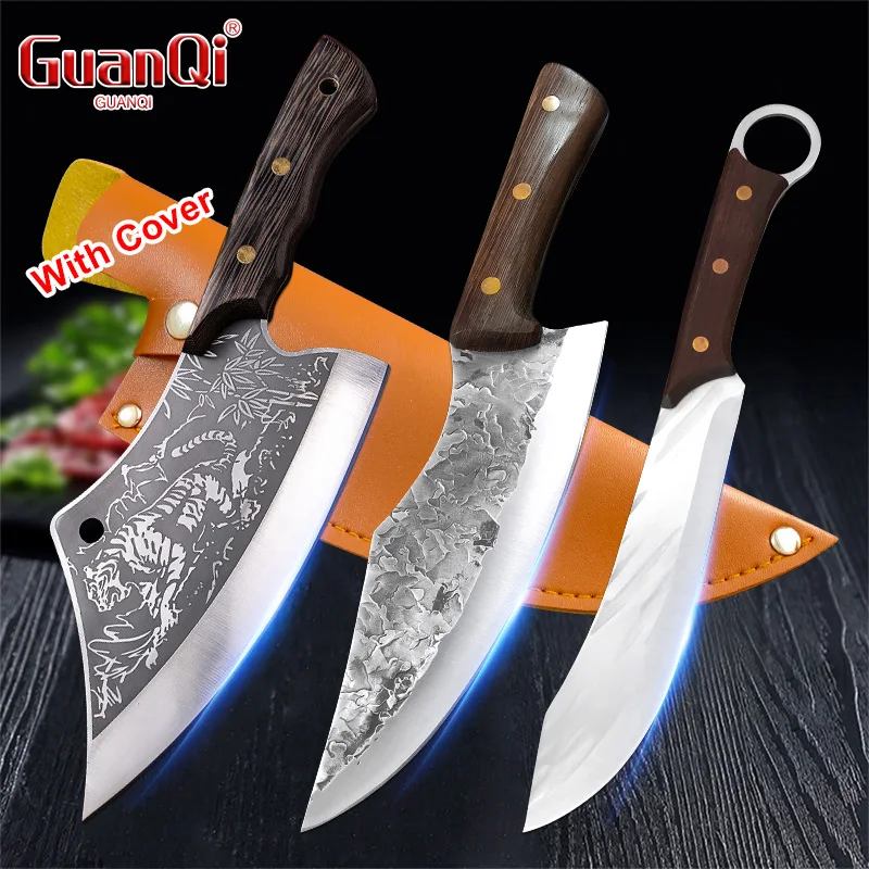 Forged Kitchen Knives Stainless Steel Butcher Cleaver Meat Beef Chicken Chef Boning Knife Sharp Fishing Cooking Utility Knives