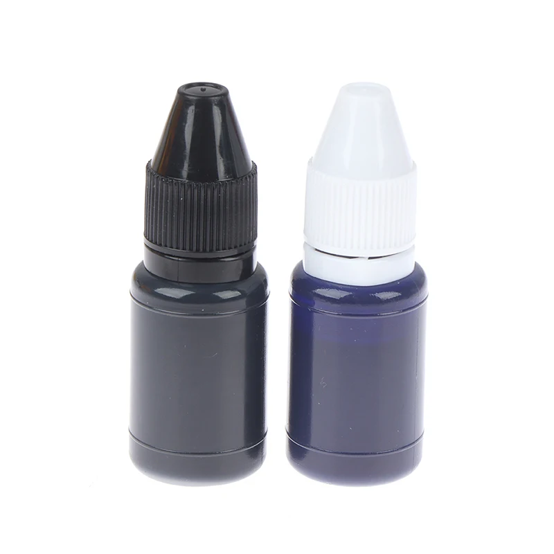 Recarga de Flash de 10ml, tinta de estampado de secado rápido, autoentintado para aceite de sello fotosensible, negro y azul