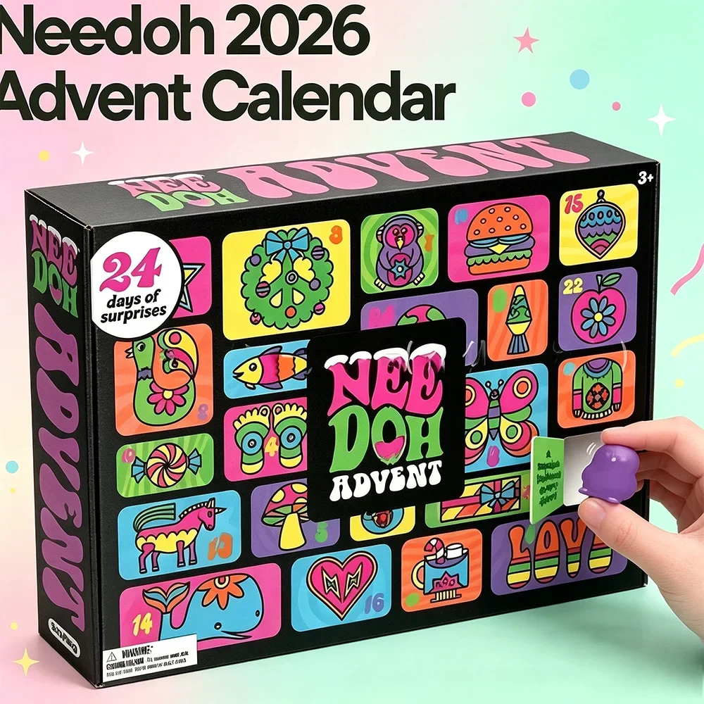 HOT Needoh New Christmas Countdown Calendar in 2026 Treasure Hunt Blind Box Toy Party Holiday Surprise Gift New Year Gift 24 Day