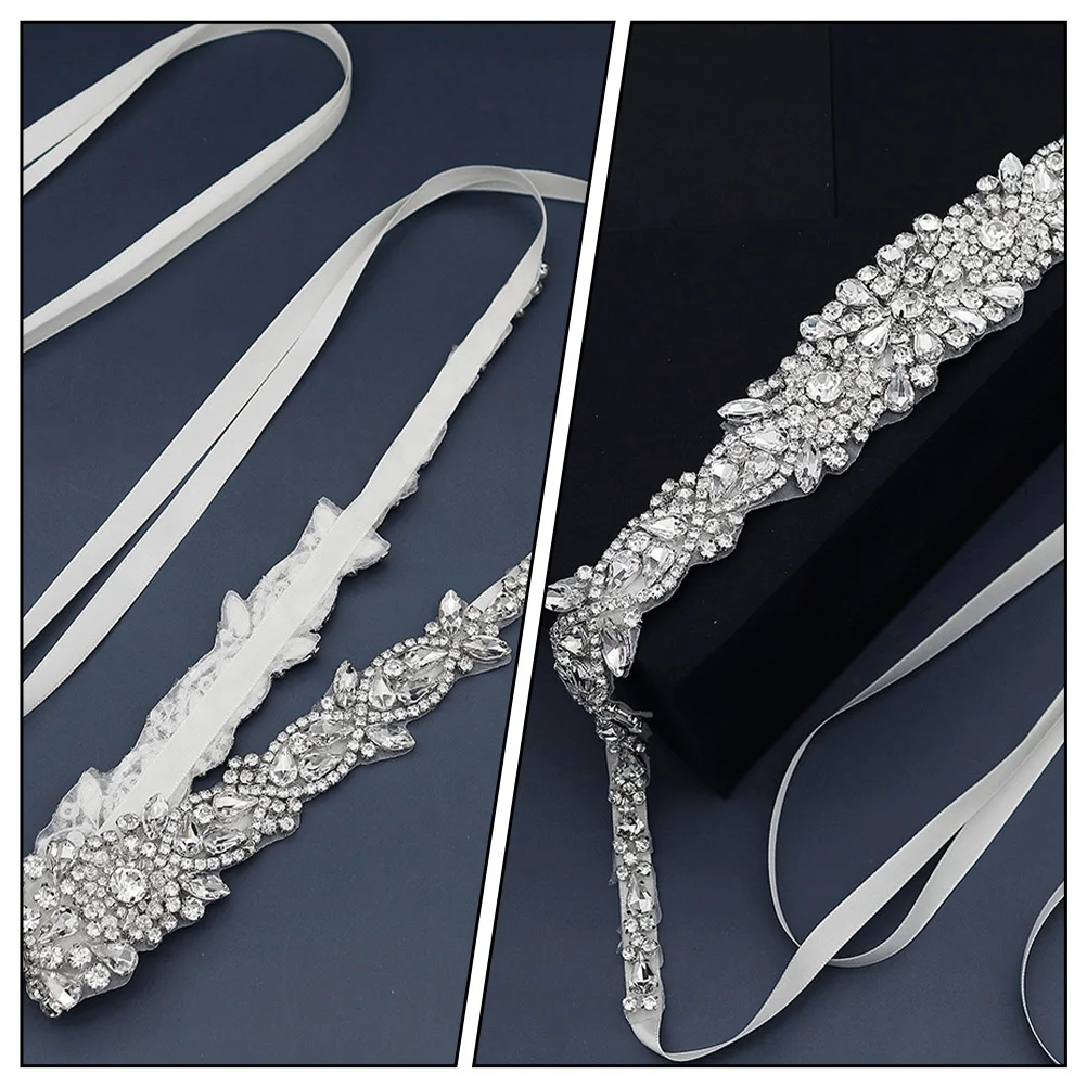 

1Pcs Diamond Waist Belt Silver Wedding Decorative Girdle Bridal Accessory Luxurious Exquisite Clothing Ornament Party Ornament