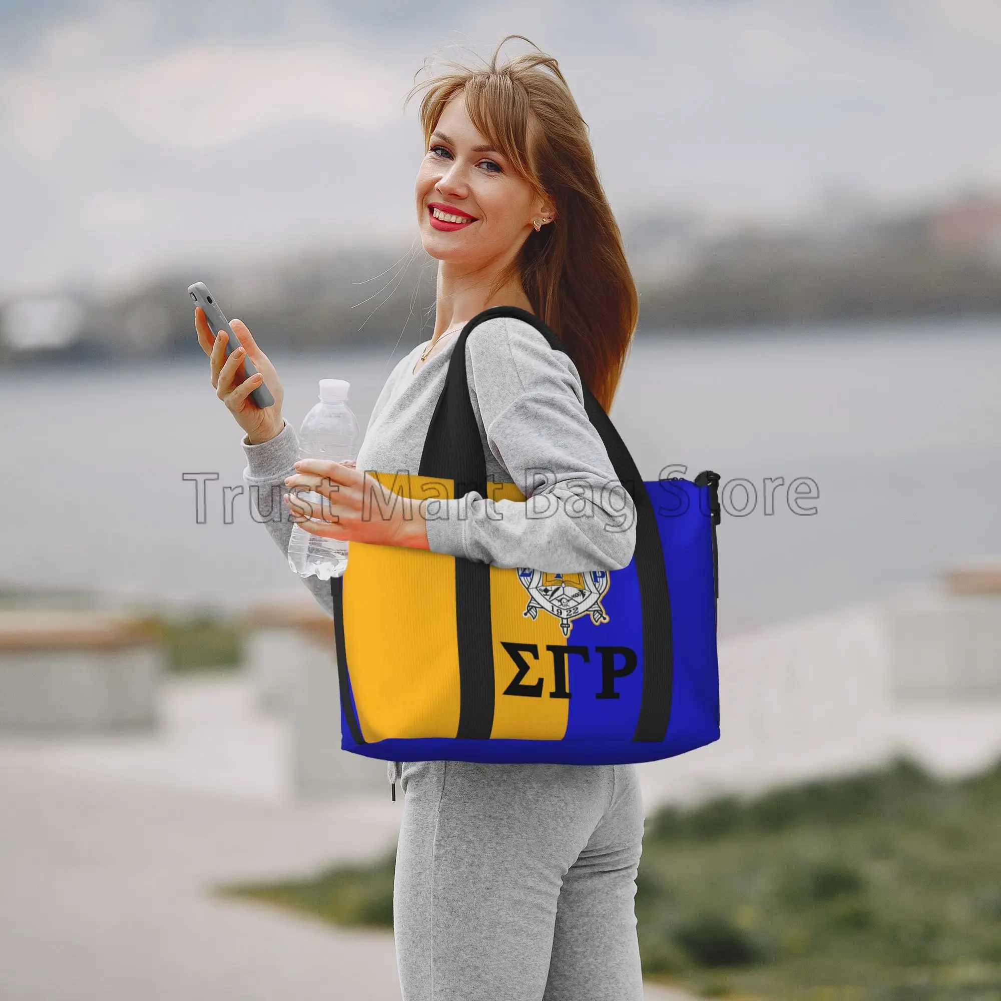 Sigma Gamma Rho 1922 tas Duffel Travel gambar cetak tas Weekender pribadi dengan tali bahu tas olahraga Gym malam untuk wanita