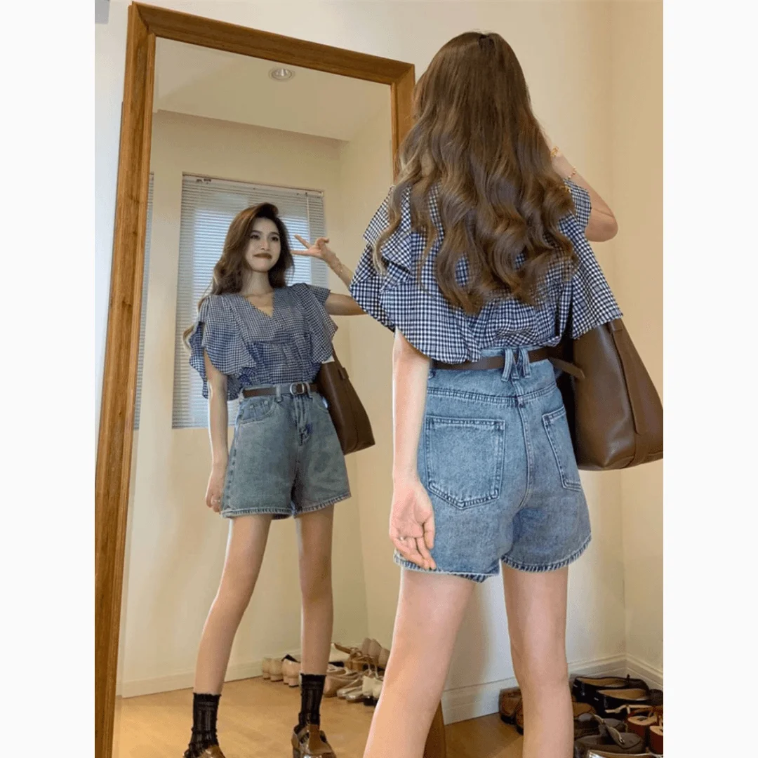 Sweet And Cool Sle Dames Zomer Cheered Irt En Wijde Pijpen Broek Set Ort Sve Ronde Ne Casual Afslankende Outfit