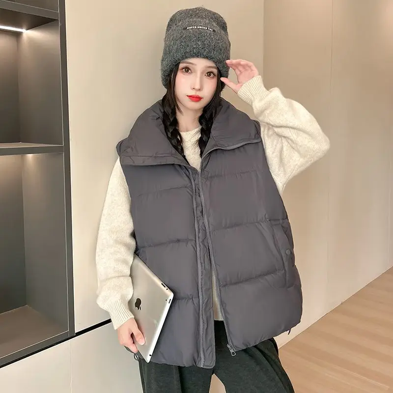 Gilet corto in cotone da donna nuovo autunno inverno 2025 gilet in cotone femminile comodo e allentato giacca da donna alla moda senza maniche