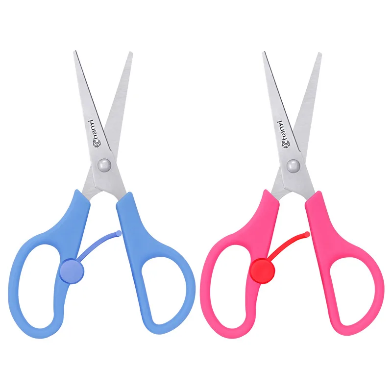 1PCSRandom color multifunctional children's small scissors hand-cut student round head safety scissors