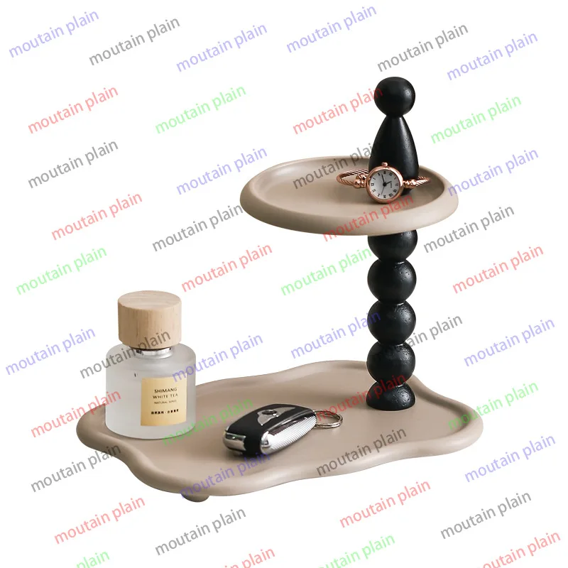 

Декоративный поднос для хранения ключей, украшение для спальни и гостиной, стильный и креативный, двухслойный, в стиле лайт-люкс.