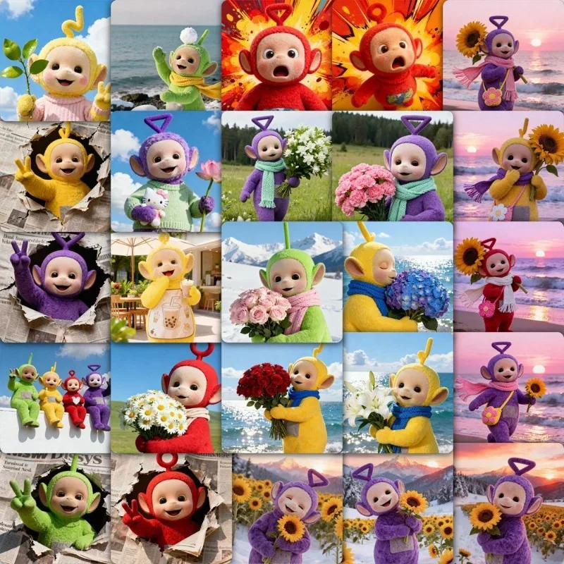 

59pcs Teletubbies Kawaii Anime Cartoon Series Sticker Creativity Exquisite Luggage Laptops Mobile Phones Cars Decal Toy Gift