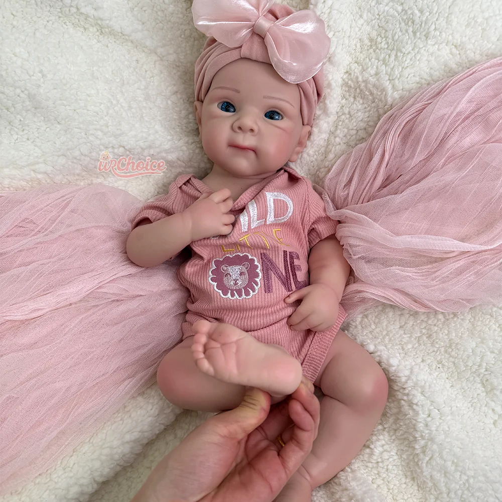 

Betty 19inch Reborn Doll 100% Platinum Silicone Angel Baby Girl with Soft Skin Flexible Body for Artist Collectibles