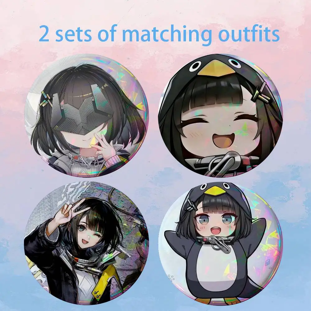 AKE Endfield Endministrator Female HD Print Round Lapel Pins Pretty Derby 2 piece set Round Display Brooches Brooch Badges