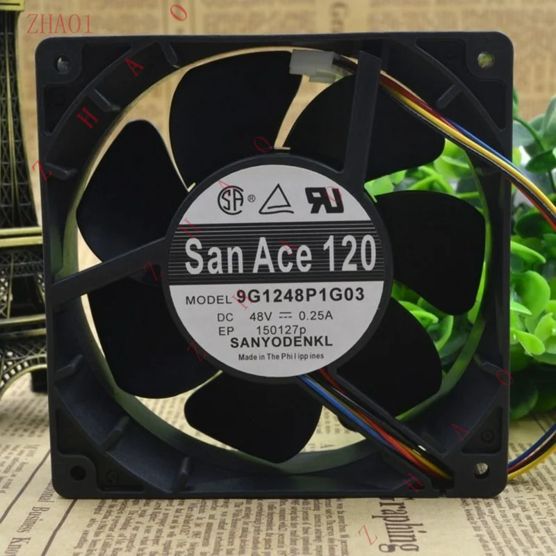Z   1pcs for San Ace 120 12038 48V 0.25A 9G1248P1G03 12cm Motor protection cooling FAN