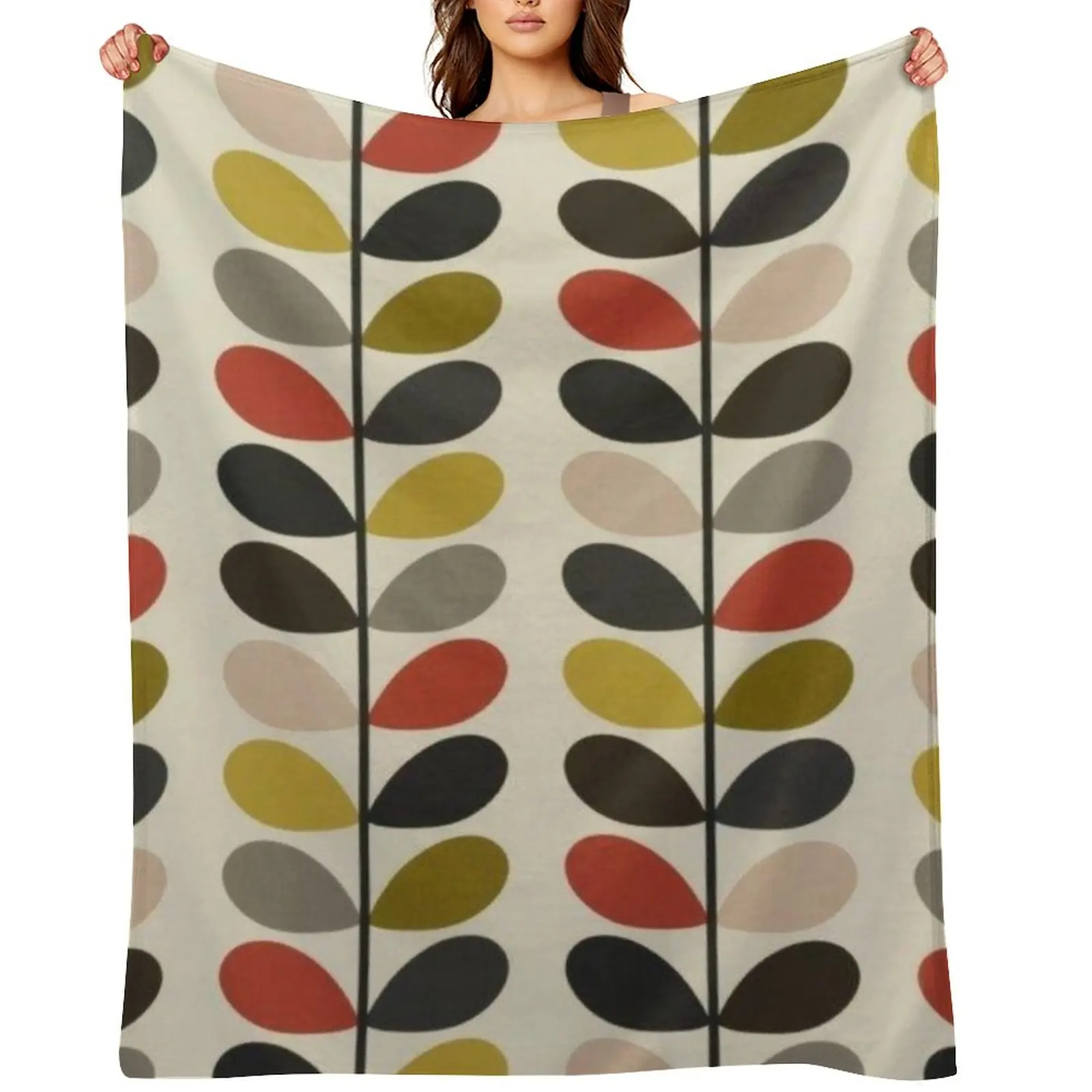 

orla kiely multi stem,kiely pattern, orla kiely design,colorful multi stem ,No.2, Throw Blanket Thins Single Blankets