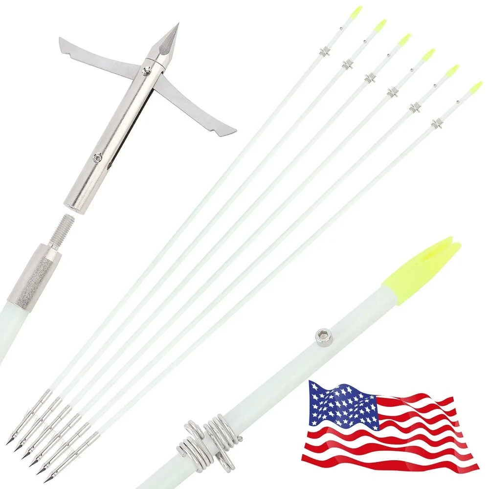 

Archery Fishing Arrows 12pcs 37.8 Inch 8mm Solid Fiberglass Arrows for Bowfishing Hunting and Outdoor Shooting Activities