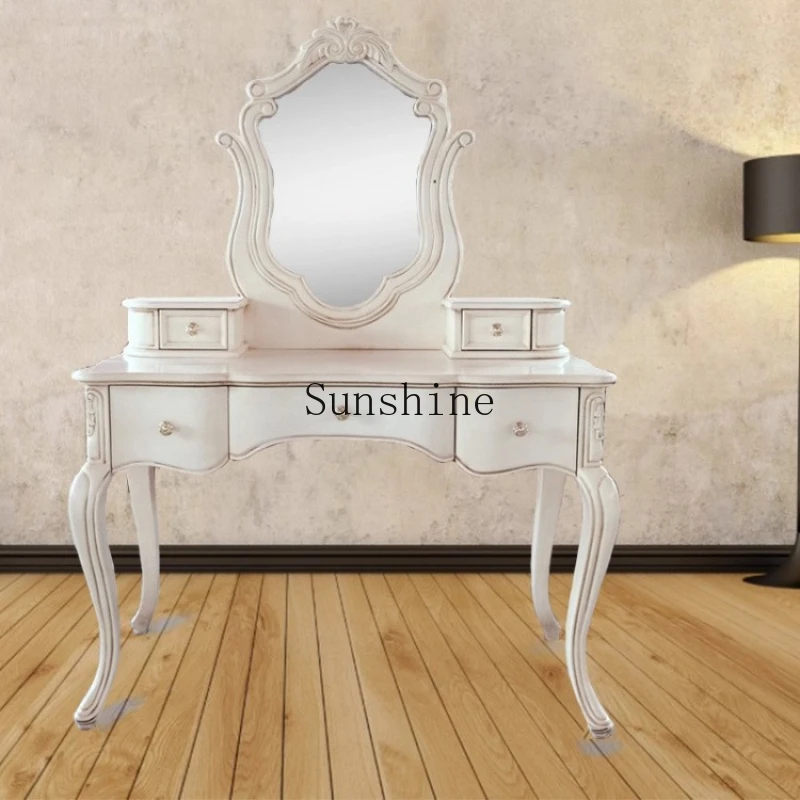 

American small apartment retro nostalgic dresser neoclassical carved old solid wood dresser