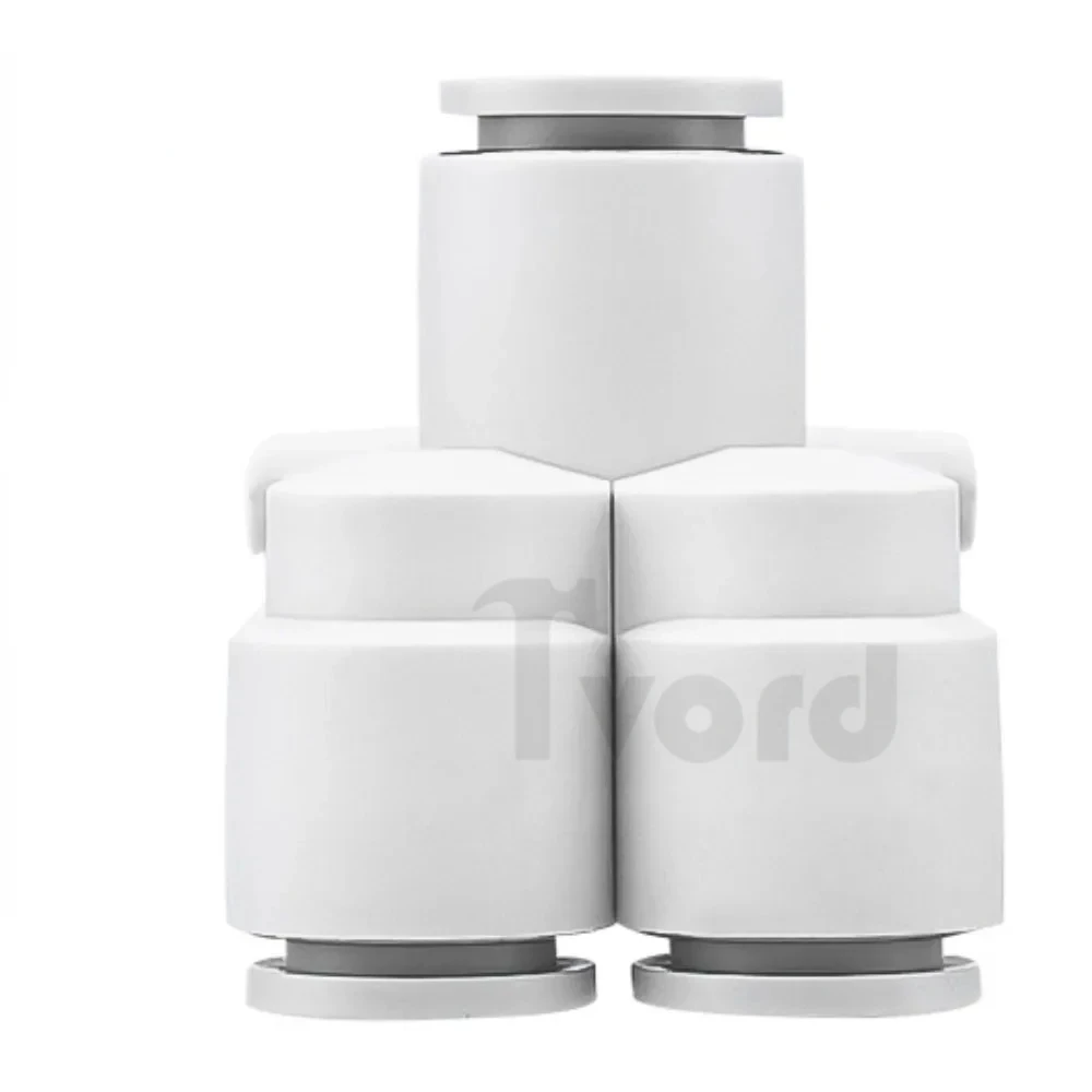 4 6 8 1012mm OD Tube PRG  Five Ways White Pneumatic Air Fitting Quick Release Push in Connector Variable Diameter