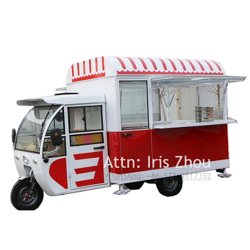 Tricycle Style Coffee Food Truck Mobile Food Kiosk Food Cart Food Vending Tuk Tuk