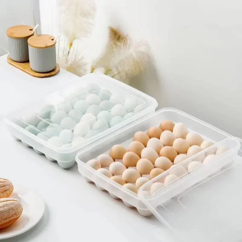 Egg Storage Box Kitchen Egg Container Case Refrigerator Crisper Fresh Storage Boxs 34 Grids Wild Picnic Egg Organizer Holder Box