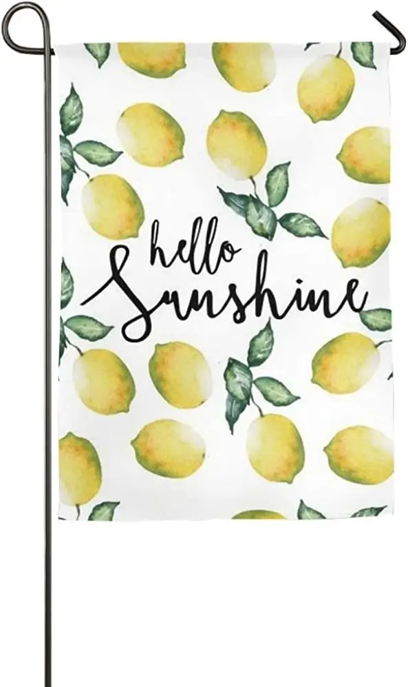 Online Hello Sunshine Winter Home Yard House Garden Banderas 12 x 18 pancartas de poliéster para todo tipo de clima