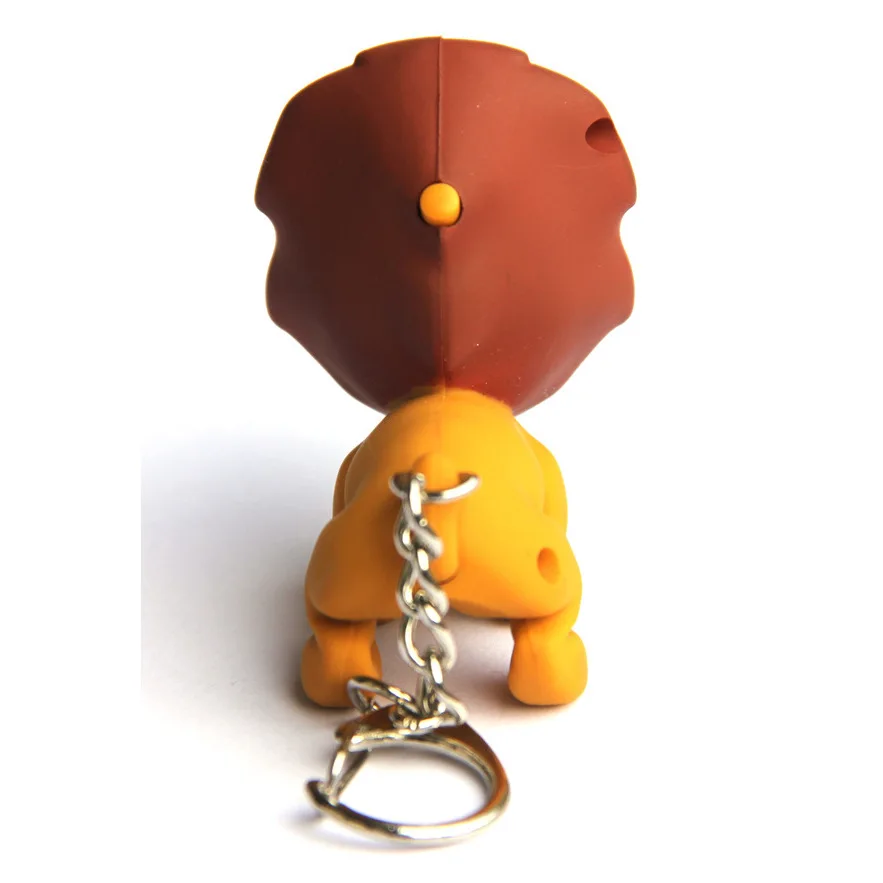 Animale Leone Luci a LED Portachiavi Incandescente Vocale Mini Torcia Portachiavi Ciondolo Borsa Giocattoli per bambini Regalo Donna Uomo Gioielli per feste