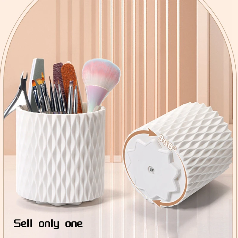 Pen Holder For Desk,5 Slots 360 Degree Rotating Pencil Holder Makeup Brush Holder,Multifunctional Pen Organizer For Home Durable