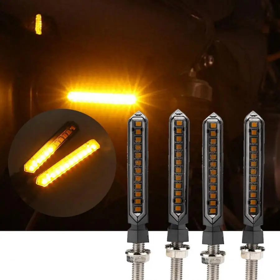 Motorcycle Modification Universal Turn Signal LED Running Horse Running Water Straight Line Turn Signal 12V Turn Signal