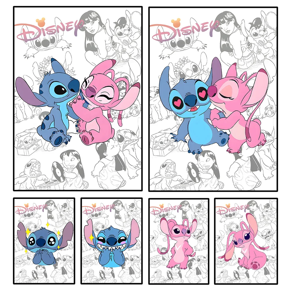 MINISO Disney Stitch Art Deco Posters Home Living Room Bedroom Wall Mural Children's Room Picture Prints Canvas Paintings Prints