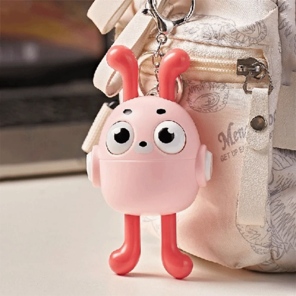 تصميم جديد Kawaii الحيوان مفتاح سلسلة لطيف الكرتون الصوت مفتاح سلسلة آلية الضغط تأثير الصوت حلقة رئيسية الشعلة ظهره شماعات #3