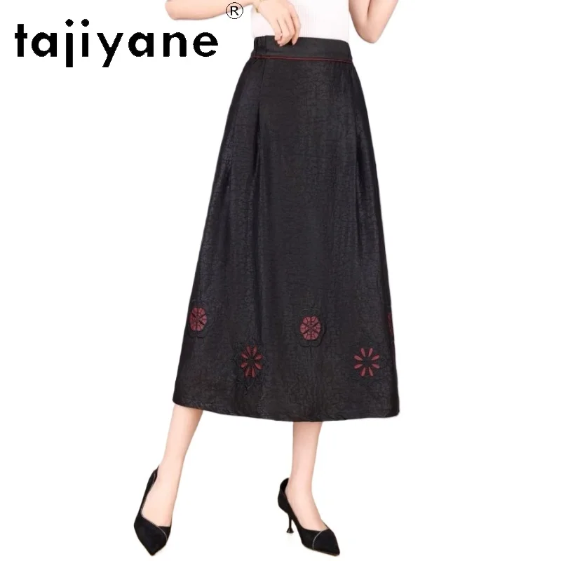 

TAJIYANE 100% шелковая женская юбка из тутового шелкопряда, высококачественная миди-юбка Xiangyun Sha, летняя юбка А-силуэта, новая женская одежда 2026