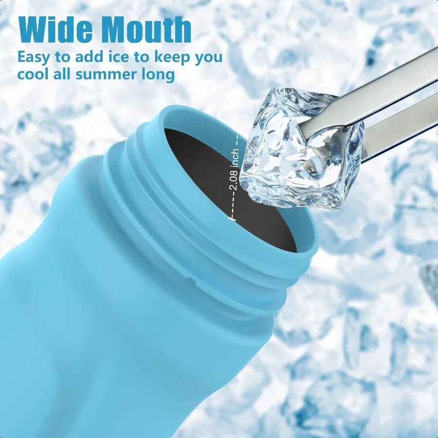 زجاجة حرارية من الفولاذ المقاوم للصدأ معزولة 24 أونصة 2 في 1 للاستخدام الرياضي للمشروبات الباردة الساخنة