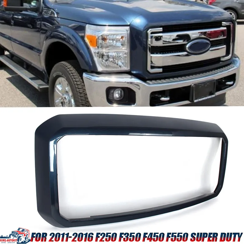 

SAIQINGSP for 2011-2016 F250 F350 F450 F550 Super Duty Racing Upper Grille Frame Bumper Hood Mesh Surround Grid Kit