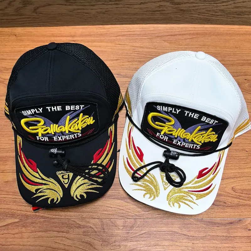 がまかつ釣り帽子メッシュバック男性女性調節可能な野球トラック運転手キャップ-uv-保護屋外スポーツ漁師帽子