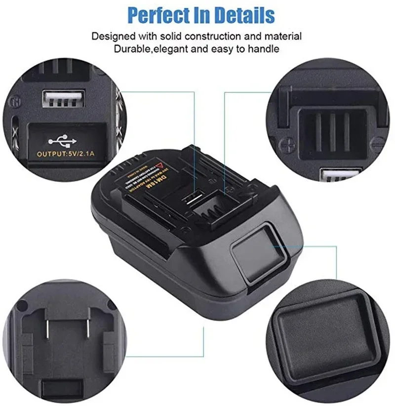 DM18M Battery Adapter Converter for Milwaukee/Dewalt/Makita 18V BL1830 BL1840 BL1850 BL1860 DM18M Power Tool Accessories