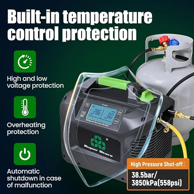 

Горячая новинка 2026: Установка для рекуперации хладагента, соответствующая стандарту A2L - 1 (750 Вт), бесщеточная, с цифровым дисплеем, функцией самоочистки, портативная, HVA