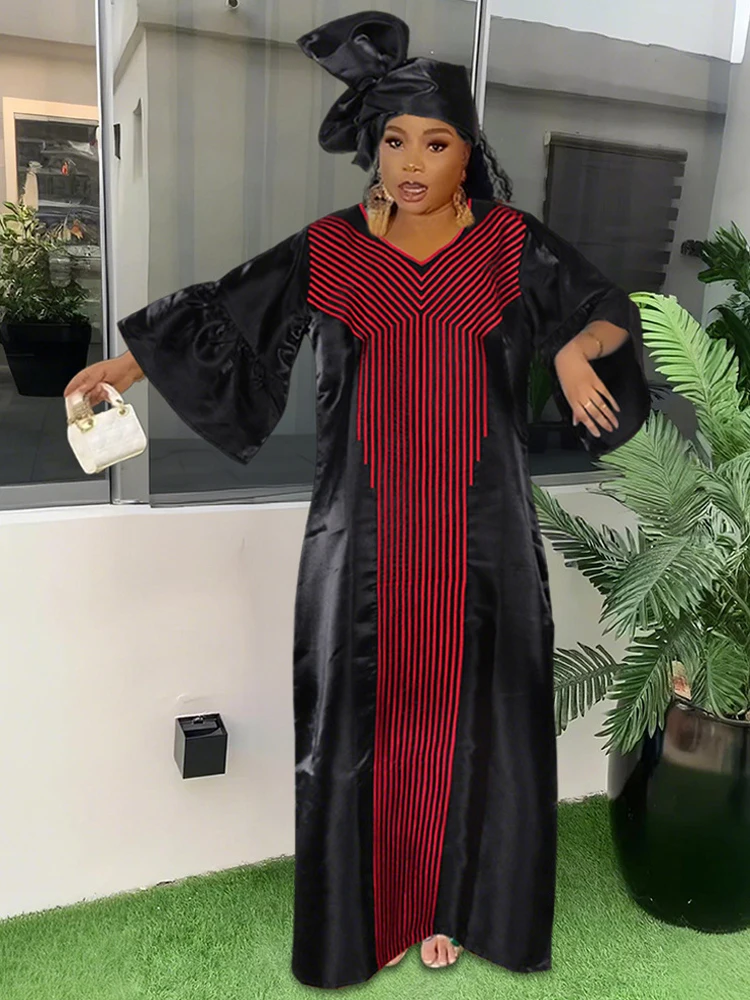 African Traditional Dresses For Woman Plus Size Maxi Robe Party Evening Gown Dubai Turkey Muslim Hijab Abayas Ladies Clothing