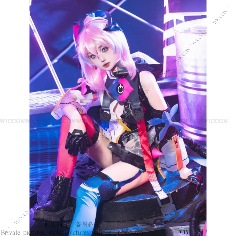 Game Honkai Impact 3rd Delta Cosplay Costume Tail Bravo-01 Captain Fever Blues Woman Halloween Party Role Play Daily