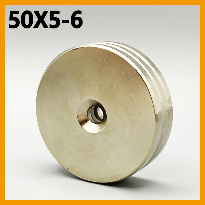 1/2/3/5/10pcs 50x5-6mm Magnet Round Hole for Garage Tool Office Kitchen Fridge Whiteboard 50*5-6mm Accessory