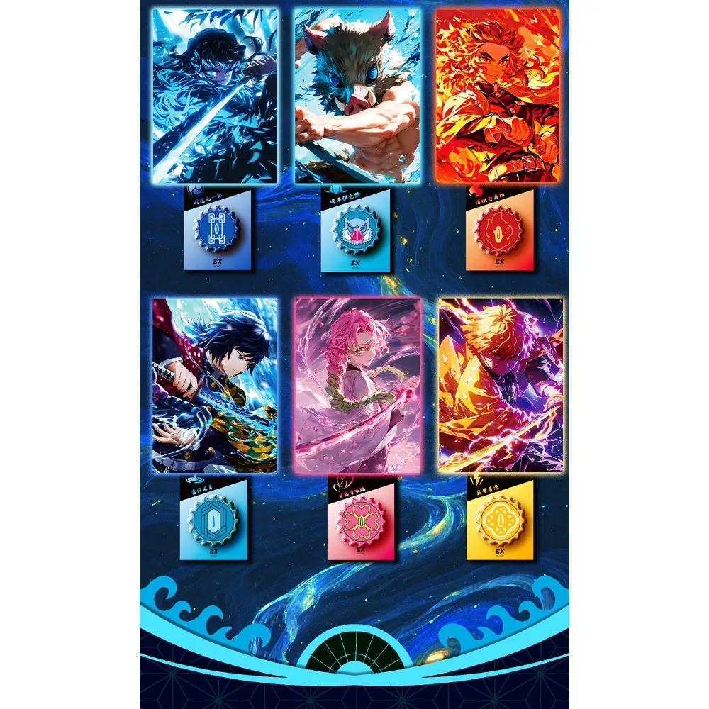 شيطان القاتل جمع بطاقة الخيال مغامرة أنيمي لطيف فتاة Kochou Shinobu Kanroji Mitsuri الإبداعية قطارة بطاقة هدية عيد